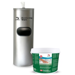 Dreumex Desinfektion, Starterpaket, 2-teilig, Desinfektionsspender inkl. Desinfektionstücher, 1 Set = 1 Ständer + 1 Eimer à 800 Tücher (Disinfectant&Cleaning)
