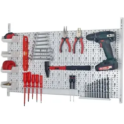 Element System Werkzeug-Aufhängeset 19tlg. weiß Lochwand Werkstattordnung Regal-System