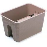 Rattan Balkonkasten Balkontopf Geländertopf Ratolla Mocca 40 cm