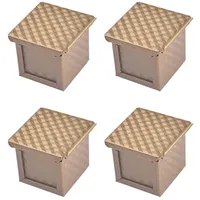 4X Quadratische Brotform mit Deckel Toast Pullman Antihaft-Mini-Wasserbox
