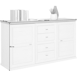 hom'in Hom`in Sideboard Grau, Weiß, - 160x89x43 cm,