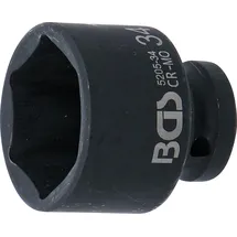 BGS Kraft-Steckschlüssel-Einsatz Sechskant 5205-34, Antrieb Innenvierkant 12,5 mm (1/2"), SW 34 mm