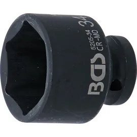 BGS Kraft-Steckschlüssel-Einsatz Sechskant 5205-34, Antrieb Innenvierkant 12,5 mm (1/2"), SW 34 mm