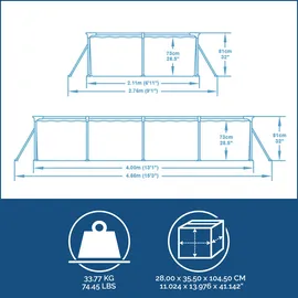 BESTWAY Steel Pro Frame Pool 400 x 211 x 81 cm 56405