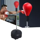 120-160cm Punchingball Freistehender Boxsack Stehend Verstellbar Boxbirne Erwachsene Tumbler Speed Standboxsack Erwachsene Punching Bag Boxen Standboxsäcke Boxing Bag (Rot)