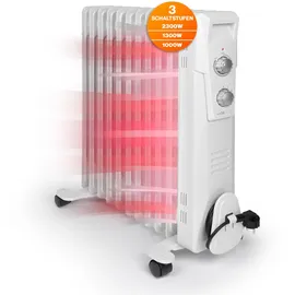 Clatronic Clatronic® Ölradiator | Effiziente mobile Heizung | elektrische Heizung mit 11 Rippen | 3 Stufen | Slimline Heizkörper | bis zu 50qm | 2300 W | RA... - Weiß
