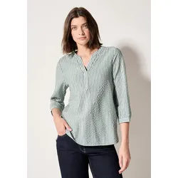 Klassische Bluse, mit Streifen Muster, Gr. L (42), slate khaki, , 75345647-L