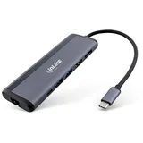 InLine 8-in-1 USB-C Multihub USB-C Ports), Dockingstation + USB Hub, Grau
