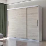fabryka mebli idźczak Schwebetürenschrank Alba 250 x 218 x 61 cm Weiß/Sonoma