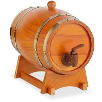Relaxdays Holzfass klein, 2,2 l, Whiskyfass mit Bock &