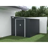 vente-unique Gartenhaus Metall mit Anlehnfunktion - 5,49 m2 - verzinkter Stahl - Anthrazit - DAUSTIN