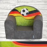 FORTISLINE Kindersessel Abnehmbarer Bezug Weicher Schaumstoff FANZONE Football DE Mini Schaumstoffsessel Kinder Kinderzimmer