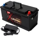 NNH 12V 100Ah LiFePO4 Batterie - 1280Wh Lithium Akku Autobatterie | 100A BMS | Max. 15000 Zyklen | Wiederaufladbare Batterie | Perfekt für Solaranlage, Wohnmobil, Boot, Haushalt und Camping