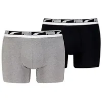 Puma 2P Men Multi Logo Boxer Grau/Schwarz Baumwolle X-Large Herren