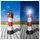 J.W. Solar Leuchtturm Roter Sand 80cm hoch, LED-Gartenfigur, Gartendeko - Rot