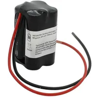AccuCell Notleuchtenakku NiMH 4,8V 2000mAh F2x2 Mignon AA mit