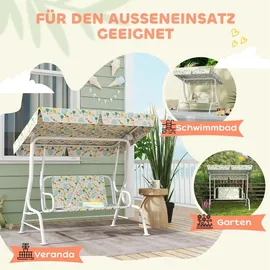 aiyaplay Hollywoodschaukel Weiß 2-Sitzer