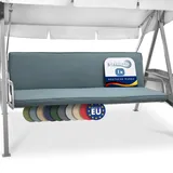 Beautissu Hollywoodschaukel 3 Sitzer Polsterauflagen 2er Set Sitzkissen & Rückenkissen 180x50cm – Waschbare Outdoor Auflage für Hollywoodschaukel Sitzpolster Taubenblau mit Reißverschluss – Loft HS