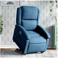 vidaXL Relaxsessel mit Aufstehhilfe Samt 55,3 x 82 x 73,9 cm Blau mit Rollen