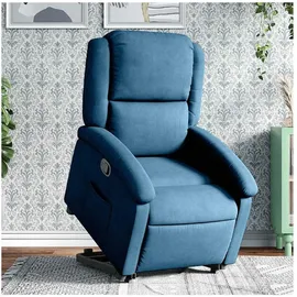 vidaXL Relaxsessel mit Aufstehhilfe Samt 55,3 x 82 x 73,9 cm Blau mit Rollen