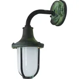 Licht-Erlebnisse Außenleuchte Wand Glas 30 cm hoch Grün Antik Maritim