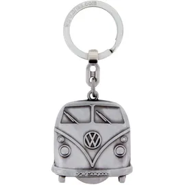 BRISA VW Collection - Volkswagen Metall Schlüssel-Anhänger-Ring mit Einkaufswagen-Chip Schlüsselbund-Accessoire Keyholder Käfer, T1 Bulli Bus