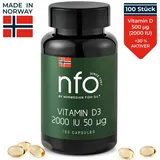 NFO VITAMIN D3 2000 [100 Kapseln] Vitamin-D 2000 IE (50 μg) Hochdosiert Produkt