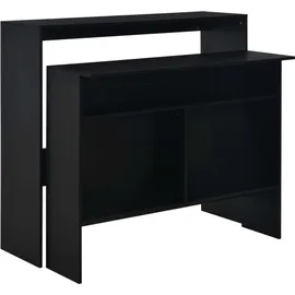 vidaXL Bartisch mit 2 Tischplatten 130 x 40 x 120 cm Schwarz