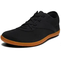 AONEGOLD Unisex Barfußschuhe Herren Damen Breite Barfuss Schuhe Minimalistische Outdoor Trail Running Walking Schuhe Weich Bequem Fitnessschuhe Casual Weit Zehenschuhe(Schwarz,Größe 40) - 40 EU