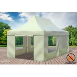 Faltpavillon Faltzelt Pavillon 3x6 FR Beige Gartenzelt Klappzelt Wasserdicht