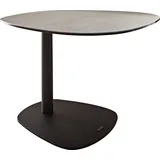 DeLife Beistelltisch Elenya 60x60 cm Keramik Aspetto Concreto Betonfarbig Gestell Metall Schwarz - Grau