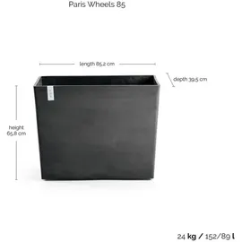 Ecopots Paris 85 x 40 x 65 cm Grau