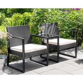 HC Garten & Freizeit 2-Sitzer Bank 120 x 60 x 75 cm Schwarz