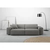 Big-Sofa ANDAS "Glimminge auch in Breitcord, Feincord + Easy care-Bezug", grau, B:254cm H:71cm T:101cm, 100% Polyester, Sofas, Big-Sofa, besondere Kedernähte Zierkissen