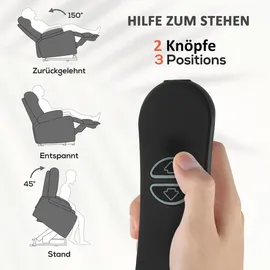 Homcom Fernsehsessel mit Aufstehhilfe Elektrisch Relaxsessel mit Liegefunktion, Vibrationsmassage, Heizfunktion, USB-Anschluss, TV-Sessel mit