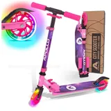 Apollo City Scooter Moonracer – Leichter Kinderroller mit LED-Rollen und Federung rosa|bunt No Size