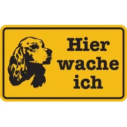 Hinweisschild, Hier wache ich, Aluminium, 120 x 200 mm - 200x120x0.45 mm Aluminium geprägt