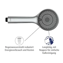 Wenko Duschkopf Watersaving Kunststoff Silber