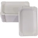 LogiPack GeRo Flache Pappteller eckig 11 x 17 cm 100 St. Weiß