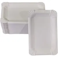 WIMEX Flache Pappteller eckig 11 x 17 cm 100 St. Weiß