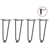 VidaXL Haarnadelbeine für Couchtisch 4 Stk. Anthrazit 30 cm