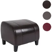 Mendler Sitzhocker Emmen Leder + Kunstleder 37 x 45 x 47 cm Braun