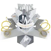 Second Nature Pop Ups Second Nature Hochzeits-Pop-Up-Karte mit "Wedding Congratulations" Braut und Bräutigam