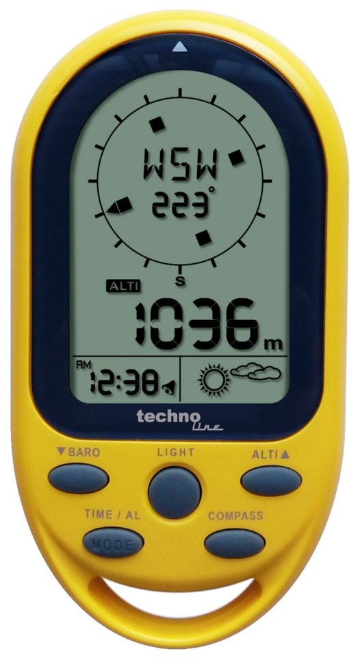 technoline Kompass EA 3050, mit Wettervorhersage und Höhenmesser gelb