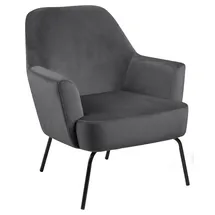 AC Design Relaxsessel Melissa Velours 1-St 78 x 71 x 70 cm Grau