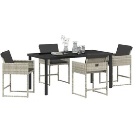 vidaXL Garten Essgruppe 5 pcs Hellgrau Poly-Rattan