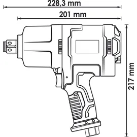 VIGOR Schlagschrauber, V6899N, Lösemoment maximal [Nm]: 2300 Nm, 3/4 Zoll (20 mm) Vierkant, Hochleistungs-Doppelhammer-Schlagwerk