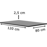 FlexiSpot Tischplatte PR1208-Black, rechteckig, 120 x 80cm, schwarz