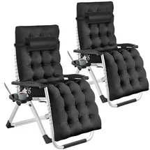 Tectake Sonnenliege Cloud 2er Set 0 x 0 x 0 cm Schwarz