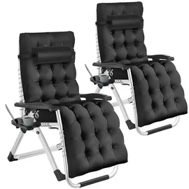 Tectake Sonnenliege Cloud 2er Set 0 x 0 x 0 cm Schwarz